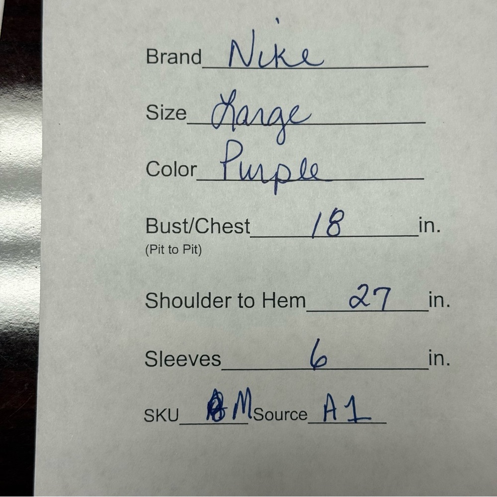 Nike Purple Logo Tee L | Slim Fit Activewear Shirt Casual Workout Top - Picture 7 of 7
